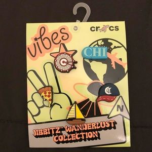 BRAND NEW Crocs Jibbitz Wanderlust Collection - CHI🍕🎡⛵️🧢
